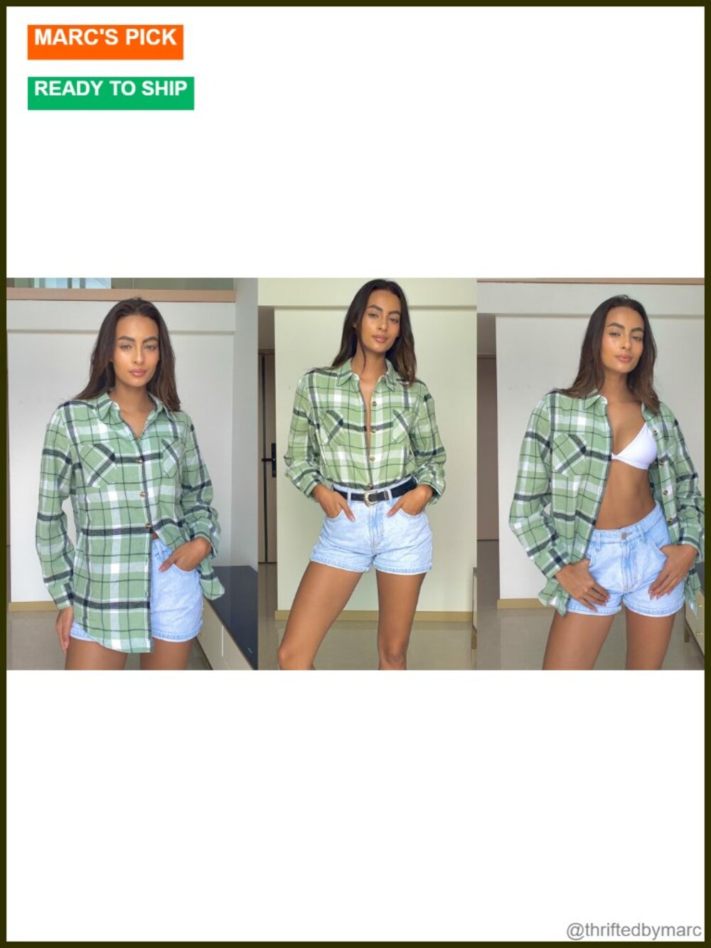 Flannel Plaid Button Down Shirt for Women | Long Sleeve Work Blouse - Picture 5 of 6